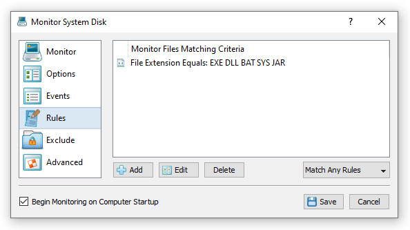 DiskPulse Disk Change Monitor File Extensions
