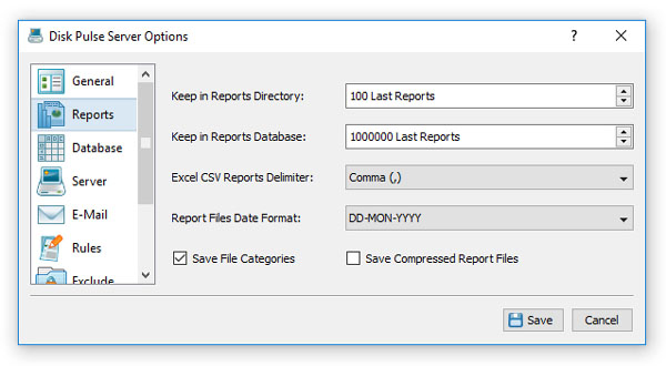 DiskPulse Server Report Management